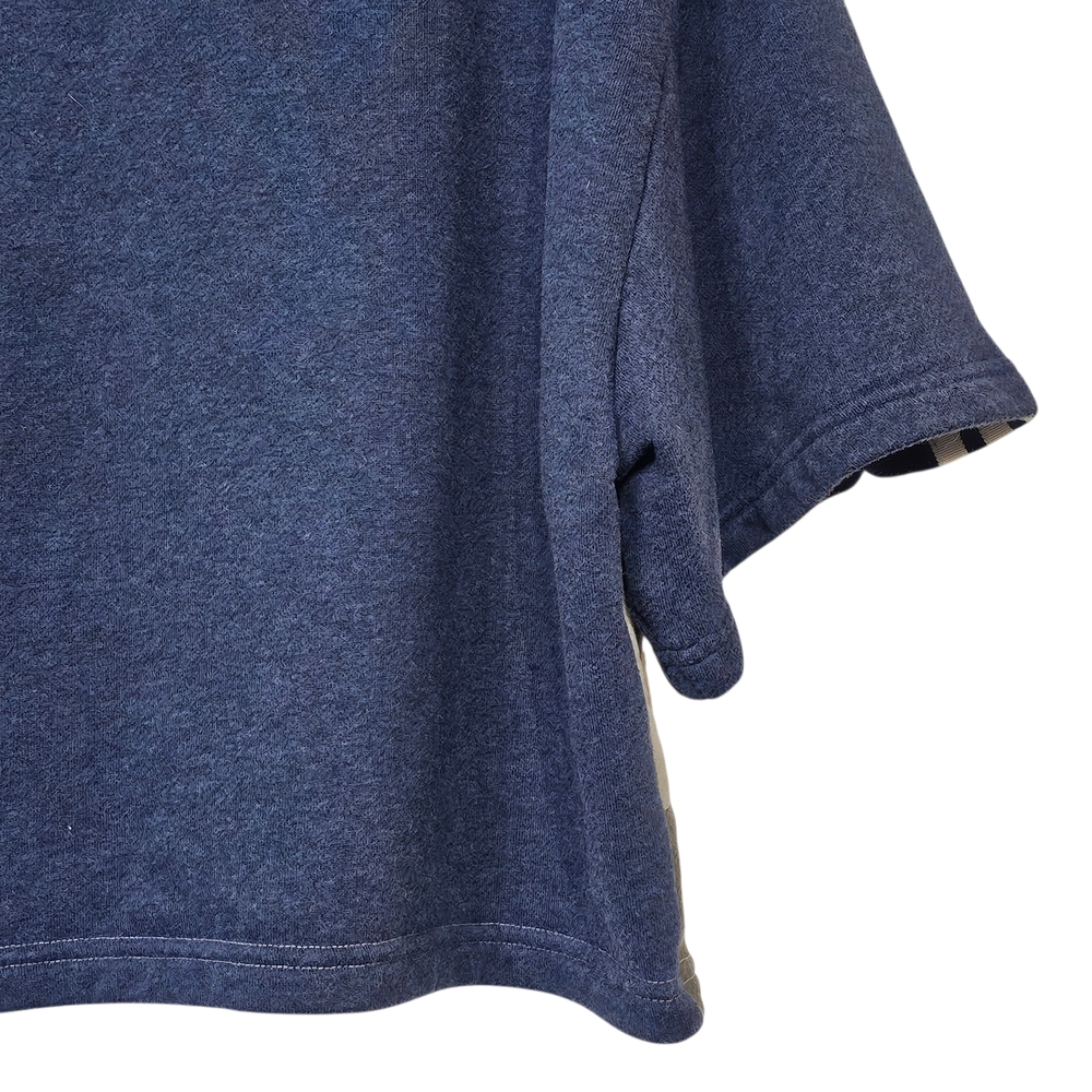 adidas Trefoil Color-block Sweatshirt Gray/Navy/White Crop Mock Neck – Size XL - Picture 5 of 11